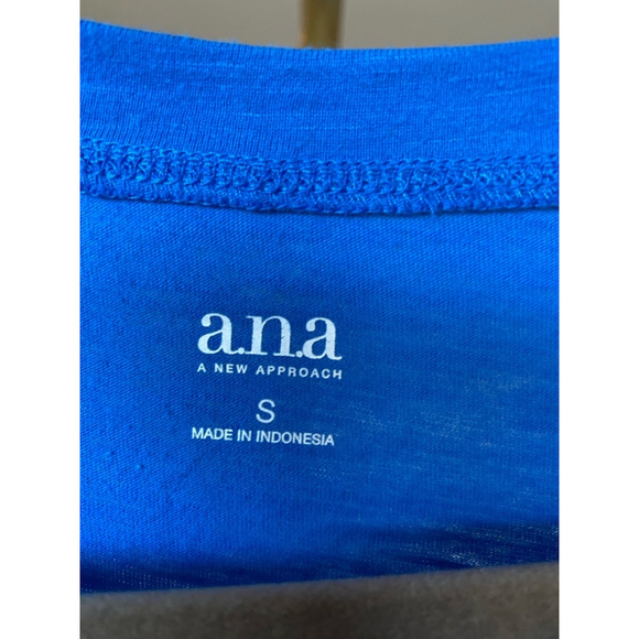 A.N.A Summer Vibes Graphic Tee Blue Casual Lightweight Scoop Neck Beach Sport - Picture 4 of 5